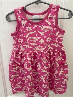 2T Hanna Andersson Pink and Cream Mermaid Printed Girls' Dress